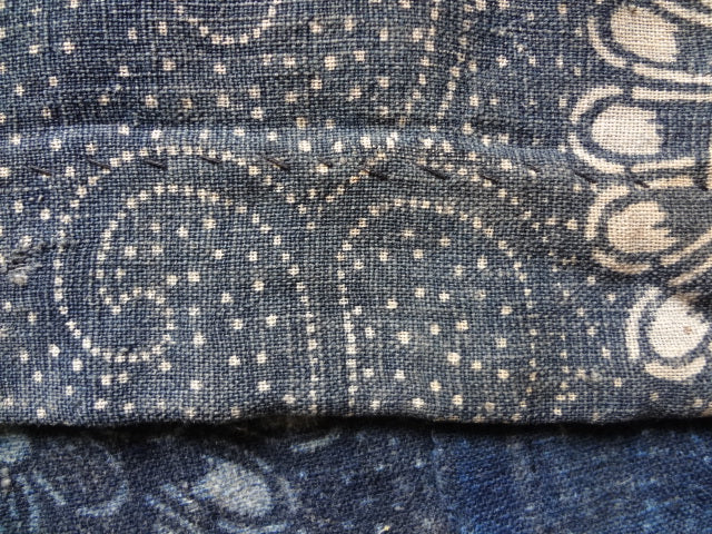 Japanese indigo cotton panel, katazome