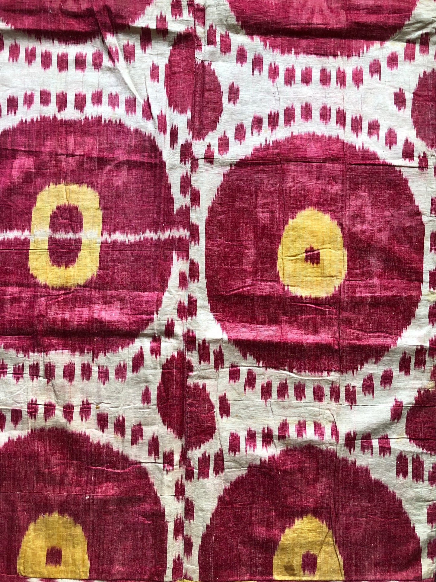 Antique Uzbek adras ikat panel