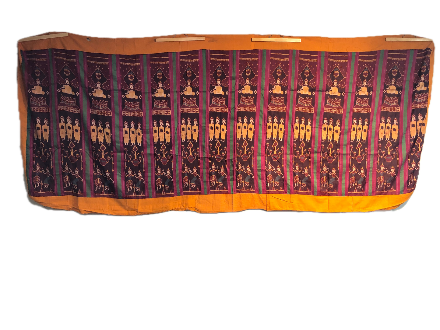 Cambodian silk ikat ceremonial hanging