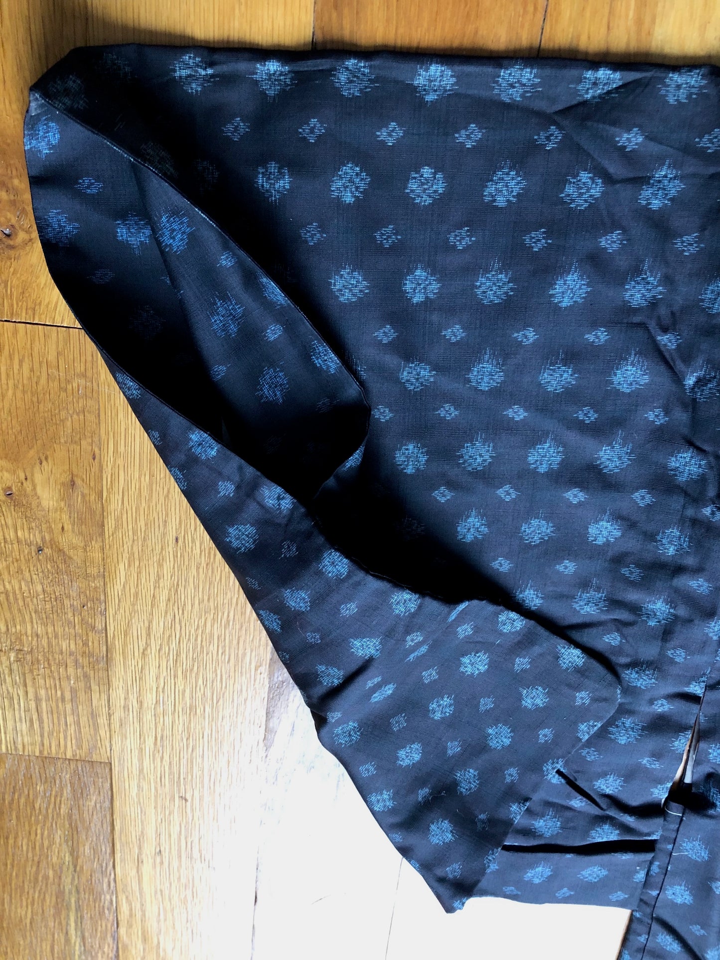 Japanese double ikat silk haori jacket