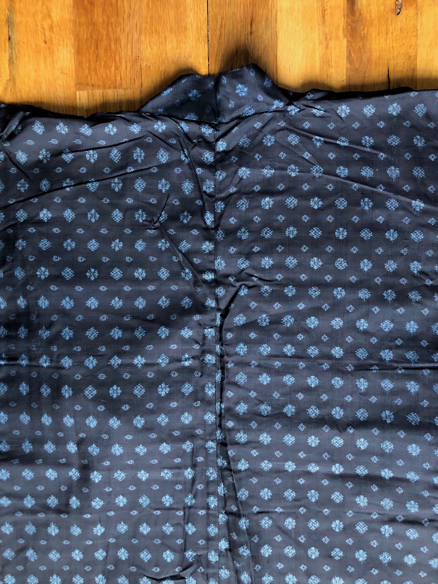 Japanese double ikat silk haori jacket