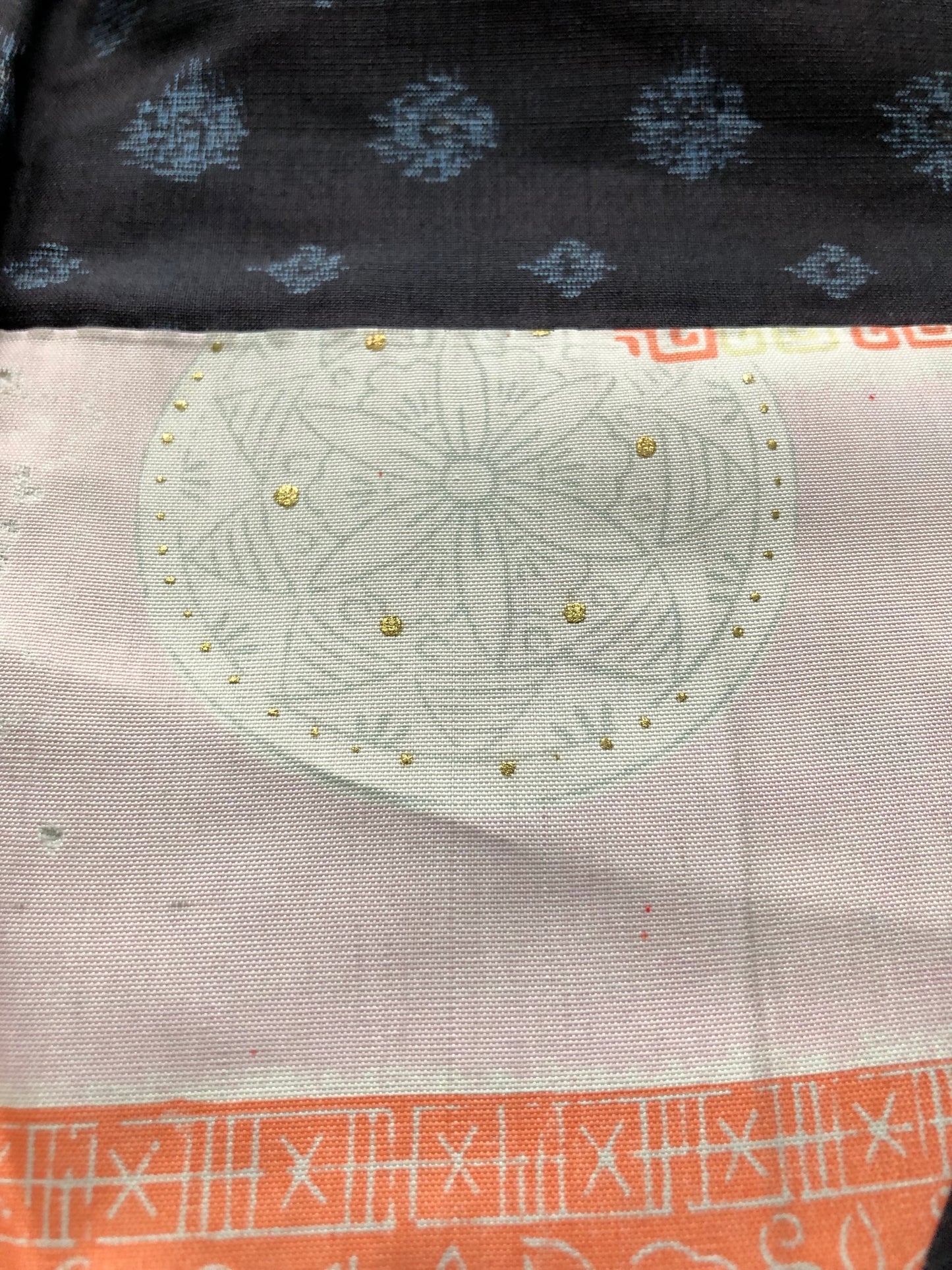 Japanese double ikat silk haori jacket