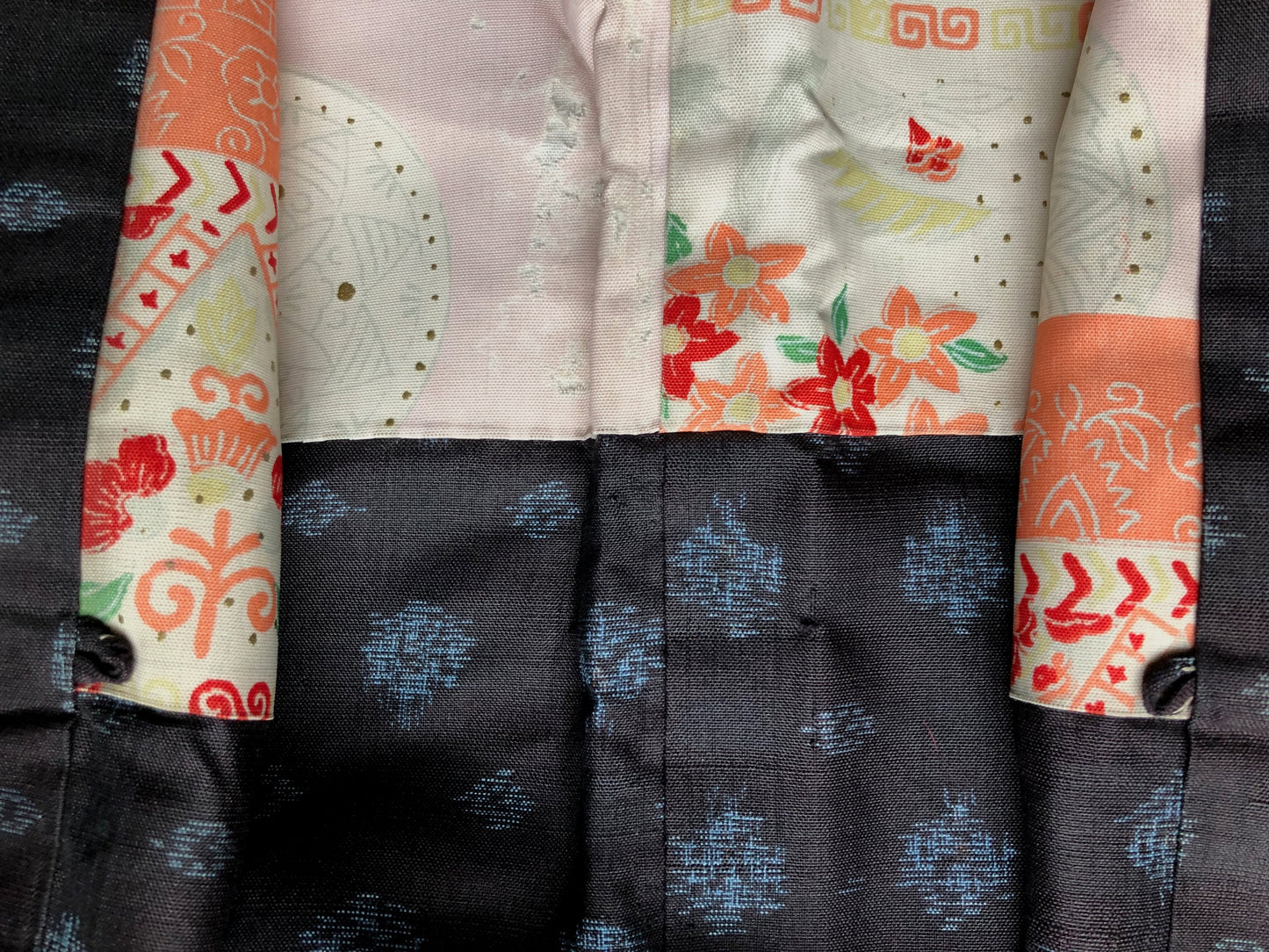 Japanese double ikat silk haori jacket