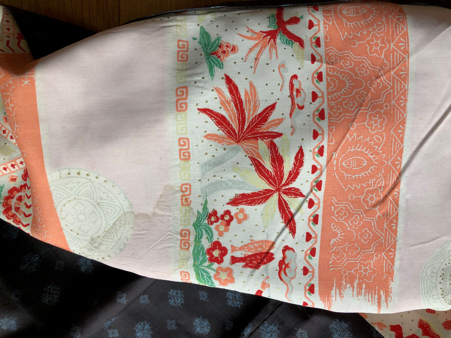 Japanese double ikat silk haori jacket