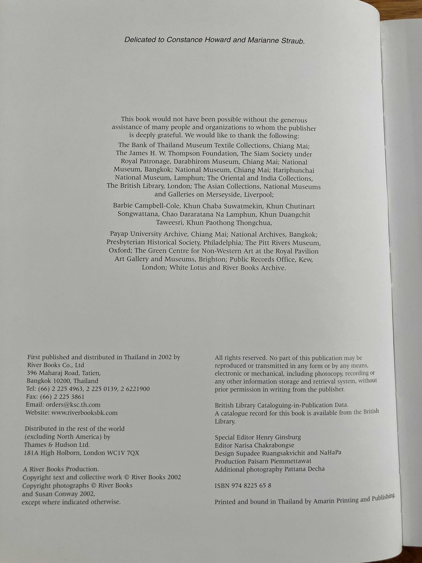 Susan Conway.  2002.  Silken Threads, Lacquer Thrones: Lan Na Court Textiles.  Bangkok: River Books.