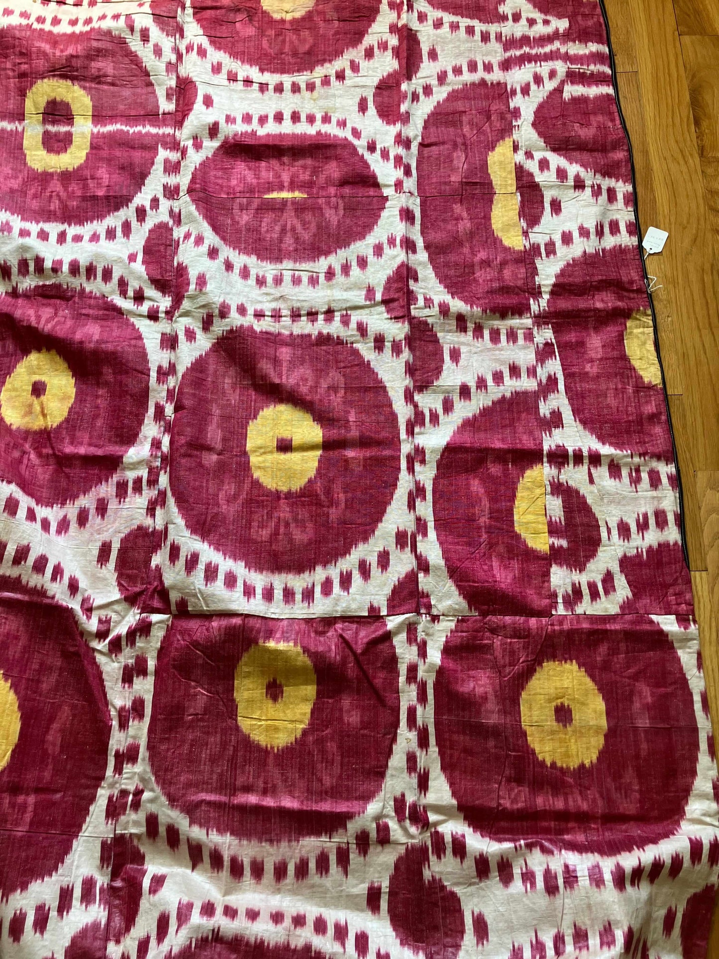 Antique Uzbek adras ikat panel